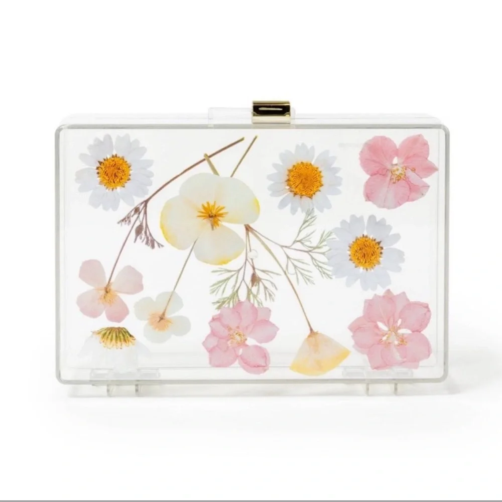 3 for $15 SALE Target Bullseye Floral Acrylic Suitcase Shaped Box with Handle